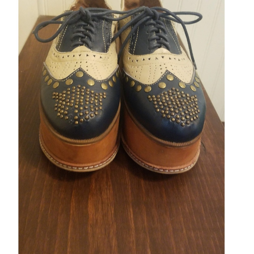 Jeffrey Campbell Platform Oxfords - Wood & Leather